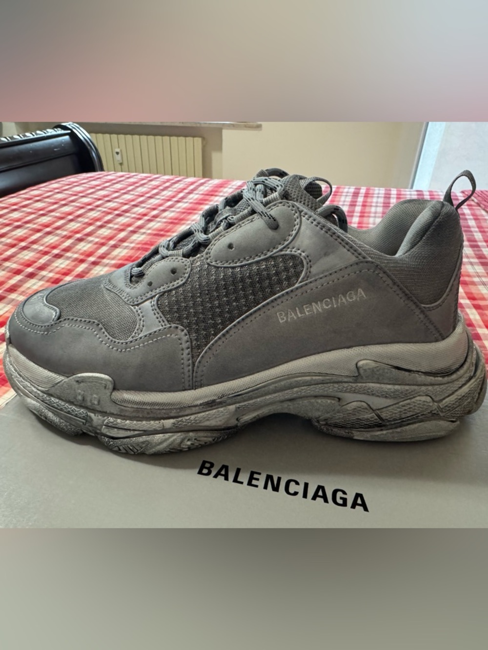 BALENCIAGA Men's Triple S-Style Sneaker in Grey